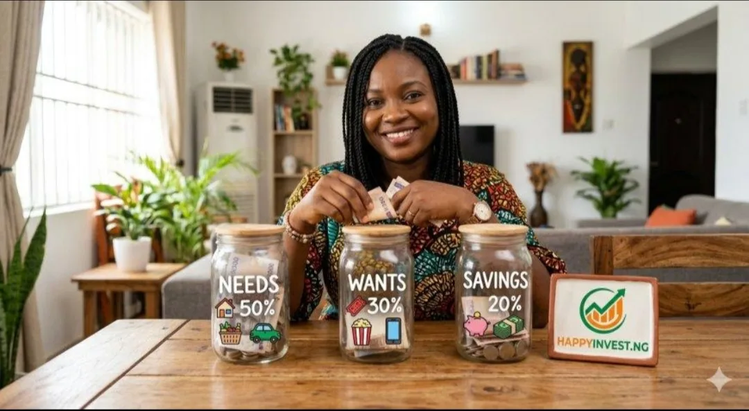A Nigerian woman puts money aside to build savings and prepare for future expenses.